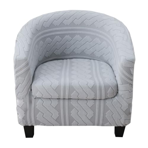 KRFOONN Club Chair Slipcover 2 Piece Stretch Jacquard Round Barrel Chair Covers Removable Tub Chair Slipcover with Elastic Bottom Chair Coverings Furniture Protector Cover for Living Room, T5 - color: Color T5