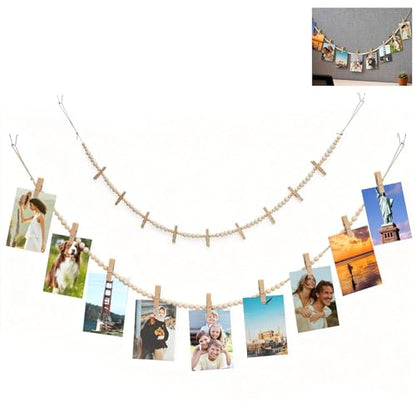 2 Sets Boho Cubicle Picture Hangers with Clips, Office Cubicle Hanging Photo Display, Desk Accessories for Cubicle, Fabric Cubicle Wall privacy Accessories & Office Cubicle Decorations for Women
