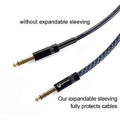 100ft - 1/4 inch PET Expandable Braided Sleeving – BlackBlue – Alex Tech Braided Cable Sleeve - color: Blackblue, size: 1/4"-100ft