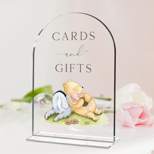 Cute Bear Baby Shower Sign Decor Arch Acrylic 5x7 Inch Sign 03 | Cute Bear Centerpieces Baby Shower & Event Gift Stations Dessert Table Decor : Home & Kitchen