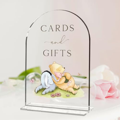 Cute Bear Baby Shower Sign Decor Arch Acrylic 5x7 Inch Sign 03 | Cute Bear Centerpieces Baby Shower & Event Gift Stations Dessert Table Decor : Home & Kitchen