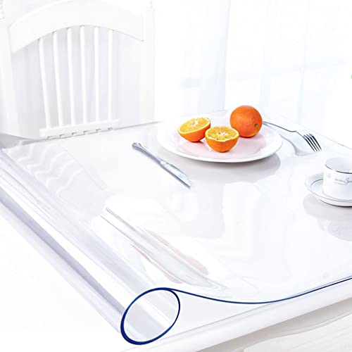 14x24 Inch Clear Table Cover Protector 1.5mm Thick PVC Clear Table Protector Clear Desk Mat Pad Plastic Table Cover Vinyl Desk Protector Mat for Office Dresser Writing Desktop - color: New Clear 1.5mm, size: 14 X 24 Inches