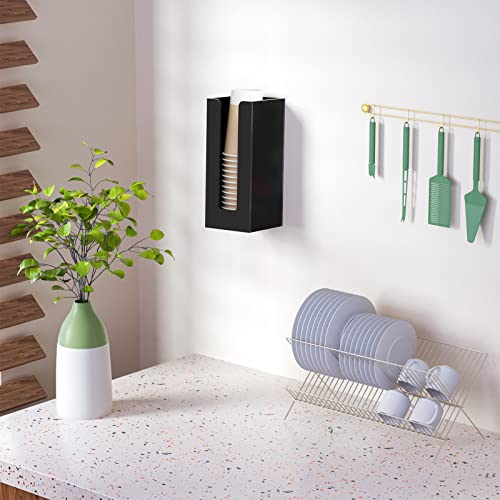 Richboom Acrylic Coffee Cup and Lid Storage Organizer Holder, 1 Compartment, Black - color: Black-1 Compartment