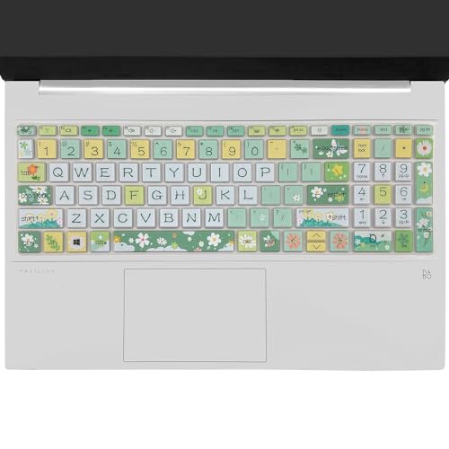 Keyboard Cover for 15.6 HP Laptop 15-fc 15-fd 15t-fd 15z-fc Series, HP Pavilion 15-eg 15t-eg 15-eh 15-er, 17z-ca 17-cn 17-cp 17z-cp Series, Spring Flowers - color: Spring Flowers