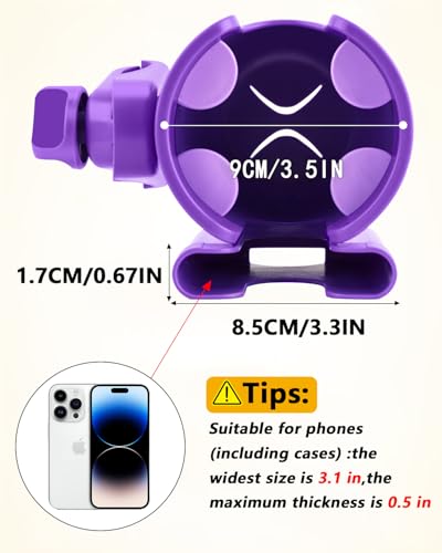 Universal Stroller Cup Holder with Mobile Phone Case, 2-in-1 Strollers Storage Rack, 360 Degrees Rotation Drink Holder for Bike, Pushchair, Wheelchair, Walker,Bicycle, Fits Most Cups (Purple) - color: PURPLE