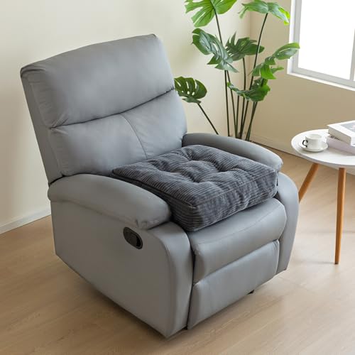HIGOGOGO Tufted Corduroy Recliner Seat Cushion for Elderly, High Density Foam Large Square Seat Cushion for Recliner Chair, Floor Pillow, Office Chair, Car, No Pressure on Thighs, 20x20x4 - color: Dark Grey, size: 20x20x4