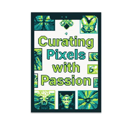 Modern Gallery Wall Decor Poster Print - Curating Pixels with Passion - 13x19 - Techy Digital Art Style
