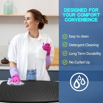 Large Comfort Standing Desk Mat (17"x28") - 3/4 Thick PU Foam Anti Fatigue Foot Massage Mat with Acupressure Points, Non-Slip Waterproof Easy Clean Kitchen Floor Mat for Office Home - size: 28"L x 17"W x 0.8"Th