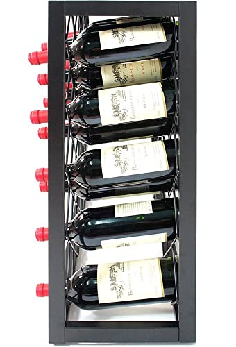 Mango Steam 23 Bottle Gray Wine Rack with Glass Top Shelf, Free Standing for Home, Kitchen and Bar - color: Pewter, size: 23 Bottle