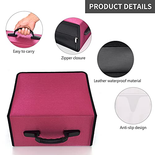 alavisxf xx CD Case, 432 Capacity Nylon Heavy Duty Organizer Wallet for Car | CD DVD Binder, Portable Handle, Zipper Closure, Anti-Slip Sleeves, Movie Media Disc Storage, for Home Office Travel - color: Red