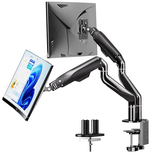 BIZUM Dual Monitor Stand for 17″-42", Heavy Duty Ultrawide Monitor Arm Dual-Monitor Mount VESA Mount with Clamp/Grommet Base, Holds 33.1lbs per Arm, Black - color: Black