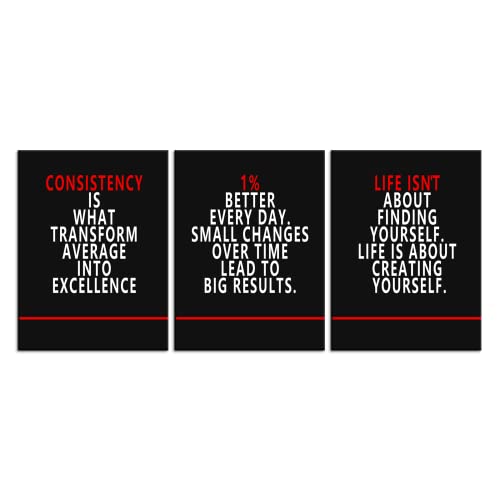 WYJZDZQ8 Inspirational 3 Pieces Poster Motivational Wall Art Canvas Prints Artwork for Office Living Room Modern Home Decor Painting Pictures Stretched and Framed Ready to Hang [36''Wx 16''H] - color: Inspirational-3, size: 16.00" x 36.00"