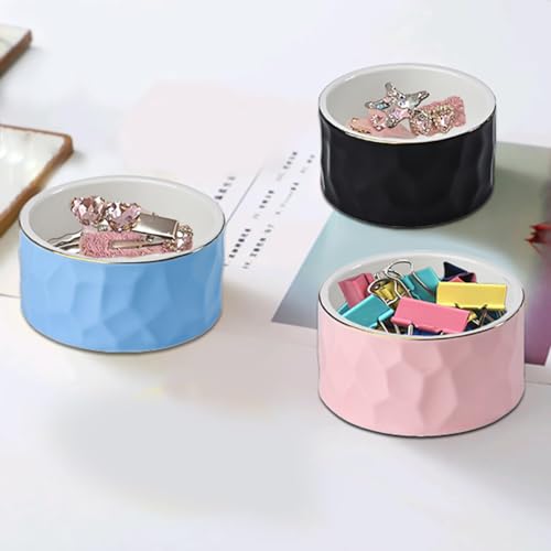 Ceramic Paper Clip Holder Ceramic Paper Clip Dispenser Organizer for Office Desk Binder Clip Holder (Pink) - color: Pink