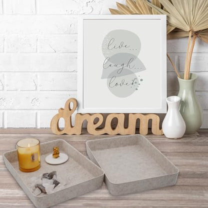 Welaxy 2pc Letter Size Felt File Folder Holder Oatmeal Document Paper Tray - color: Oatmeal