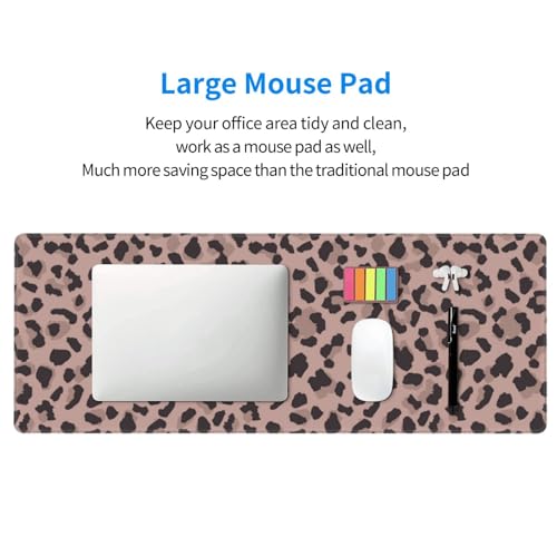 Brown Leopard Mouse Pad Large Gaming Mousepad Non-Slip Rubber Base Keyboard Mouse Mat for Laptop Keyboard Desktop 31.5 x 11.8 inch - color: Brown Leopard