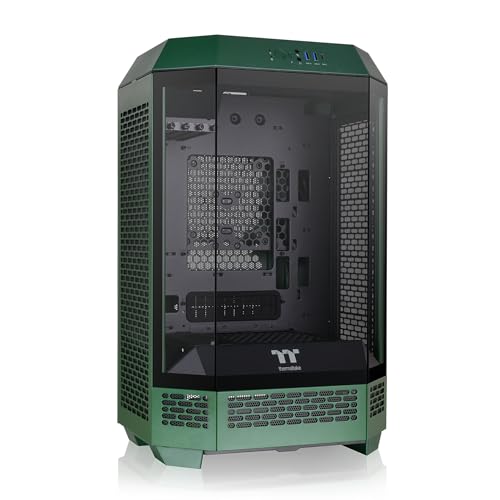 Thermaltake Tower 300 Racing Green Micro-ATX Case; 2x140mm CT Fan Included; Support Up to 420mm Radiator; Optional Chassis Stand Kit Allows Horizontal Display; CA-1Y4-00SCWN-AZ; 3 Year Warranty - color: Racing Green, size: Tower 300 Case, style: Tower 300