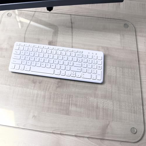 Marvelux Tempered Glass Desk Pad, Clear Surface Protector, Multi-Purpose Durable Computer Desk Mat, Mousepad, Crafting Surface Protector, Beauty Mat, Kitchen Worktop Saver with Anti-Slip Pads 20"x36" - size: 36" x 20"