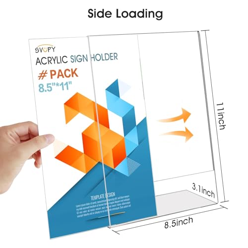 Acrylic Sign Stand Holders - 8.5 x 11 Inches Clear Plastic Table Paper Display Stand, Suit for Displaying Posters, Picture, Flyers, Menu - 24 Pack - style: 24 pack