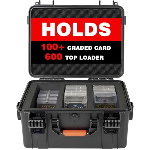 Graded Card Case Storage Box, Trading Card Storage Box, Waterproof Card Slab Carrying Case Compatible with 100+ PSA, CSG, BGS, SGC Graded Sports Trading Cards with 6 EVA Foam - size: XL (holds 100+ Graded Cards-waterproof)