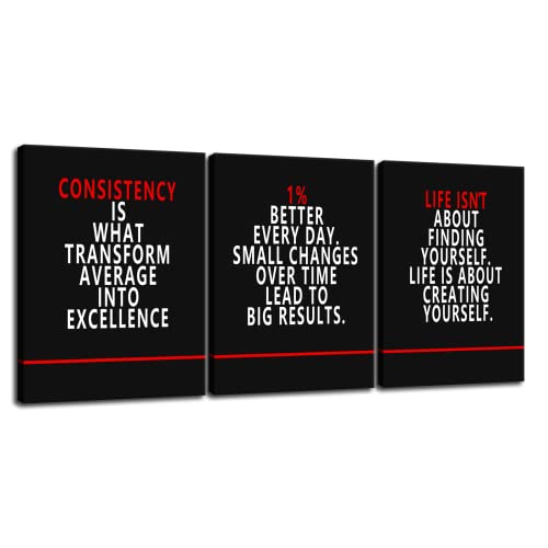 WYJZDZQ8 Inspirational 3 Pieces Poster Motivational Wall Art Canvas Prints Artwork for Office Living Room Modern Home Decor Painting Pictures Stretched and Framed Ready to Hang [36''Wx 16''H] - color: Inspirational-3, size: 16.00" x 36.00"