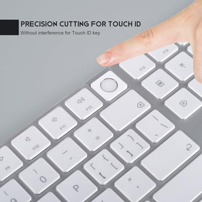 Keyboard Cover Skin Compatible with 2024 Magic Keyboard and Numeric Keypad A3119 MXK73LL/A, Ultra-Thin Apple Magic Keyboard TPU Protector - Transparent - size: Magic Keyboard with Numeric Keypad