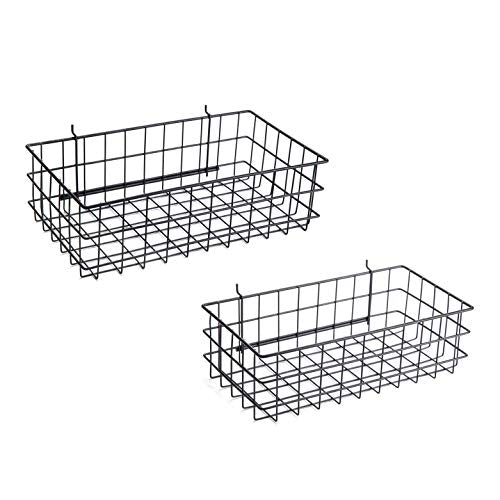 RightArrange Pegboard Basket Set of 2 - XLarge + Large Size Basket, Black - Hooks to Any Peg Board - Organize Tools, Workbench, Accessories, Garage Storage - Wall Organizer Attachments - size: d. Sizes L+XL Pack
