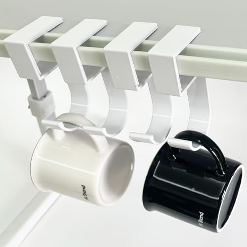 4Pcs Desk Hook Nail Free Clamp-On Under Desk Schoolbag and Handbag Hanger - Suitable for under 3cm/1.18 inch Thick Plate (4 White) - style: 5 type hooks white