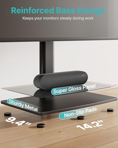 Pegzone Vertical Dual Monitor Stand for 17–34 Inch Screens, Stacked Monitor Mount, Holds up to 33 lbs per Arm, Tabletop Screens Riser with Full Motion, 33.3" Pole 12 Height Settings, 75/100 VESA