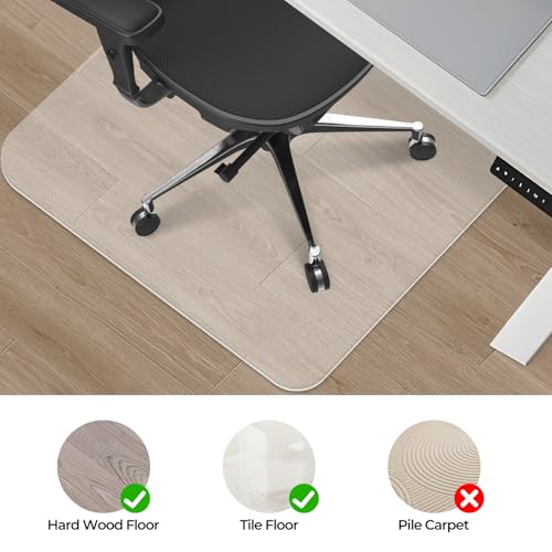 Chair Mat for Hard Floors, Computer Gaming Rolling Desk Chair Mat for Tile Floor, Small Floor Protection Mats for Home and Offic (Transparent, 48" x 36" Rectangle) - size: 48" x 36" Rectangle (1pc)