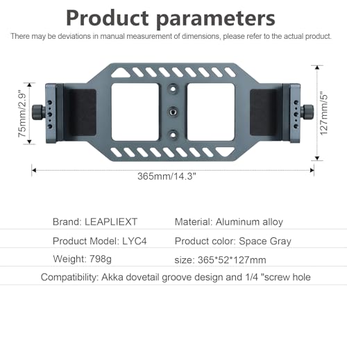 Laptop Stand for Tripods, Aluminum Construction, 1/4" and 3/8 Ports, Arca-Swiss Quick Release System, Anti-Slip Heat Display, Studio Live, Media Production, Outdoor Laptop Fixed Scenes