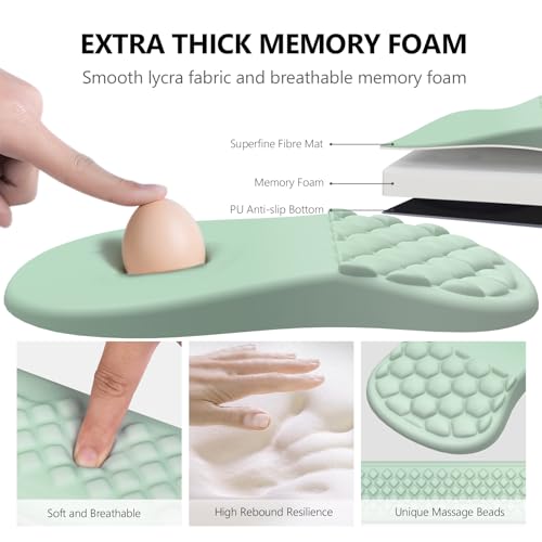 Ergonomic Mouse Pad Wrist Rest, 2 in 1 Keyboard Pad for Office(Gradient Green) - color: Gradient Green