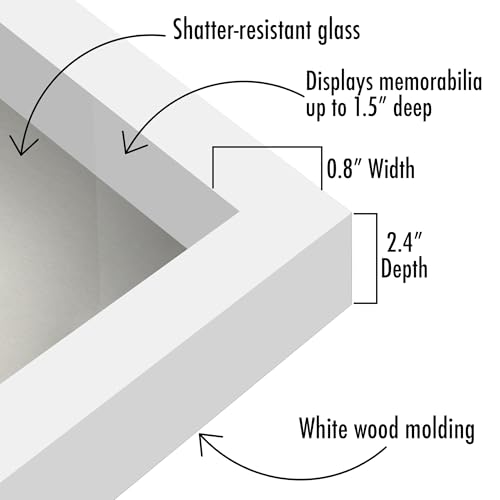 Americanflat 11x14 Shadow Box Frame with Shatter-Resistant Glass - Silhouette Collection - Large Shadow Box Display Case for Tabletop and Wall Display - White with Soft Felt Back - color: White, size: 11x14