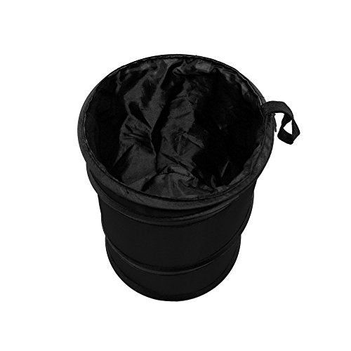 FH Group Automotive Waterproof Portable Collapsible Small Trash Can Garbage Container fits Most Cars,Polyethylene, SUVs, and Trucks Black - color: Black, style: Small