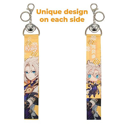 Impact Videogame Colorful Lanyard Keychains Stickers - color: Albedo Geo