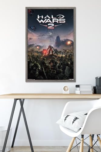 Trends International Halo: Halo Wars 2 - Key Art Wall Poster, 22.375" x 34", Barnwood Framed Version - color: Barnwood Framed Version, size: 34"L x 22.4"W