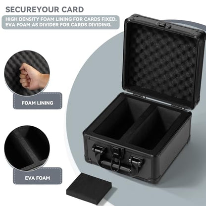 novelinks Trading Card Storage Box for 3" x 4" 35pt Rigid Cards, Toploader Organizer Case, Trading & Sports Cards, Graded & Rating Card Holder Box, with 2 DIY Partitions (2 Card Slots) - size: 2 Card Slots