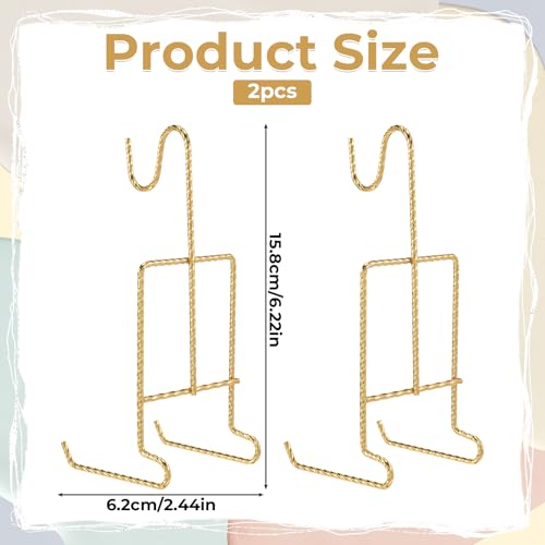 2 Pcs Tea Cup and Saucer Display Holder Spiral Style Metal Saucer Organizer Plate Coffee Mug Hanger Stand Tray Easel Holder Storage Rack for Afternoon Tea Party (Gold)