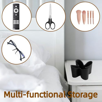 Khakho Flower Shape Remote Control Holder,Desk Organizer Storage Container, Office Supplies Desktop Organizer Rack,Multi-Functional Remote Control Box (Black) - color: Black
