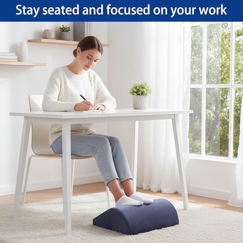Foot Rest for Under Desk at Work, Ergonomic Under Desk Footrest with Washable Cover for Office, Home & Gaming Leg Elevation Pillow Blue - color: Blue