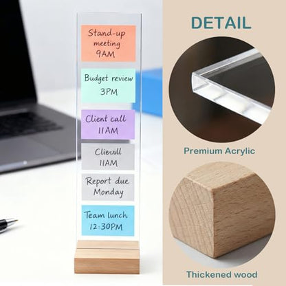 2PCS Monitor Memo Board Portable Monitor Sticky Note Holder Computer Screen Message Board Holder Detachable Acrylic Sticky Note Board Messadge Remider - color: White