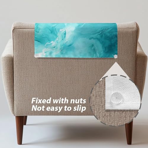 Recliner Headrest Cover Printed Sofa Chair Covers Quick Dry Headrest Cover for Recliner Furniture Headrests Protector for Office Chair Theater Seat Green Marble - color: Green Marble