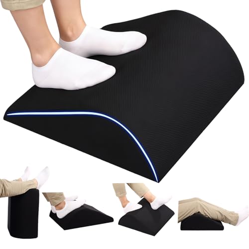 Foot Rest for Under Desk at Work, Ergonomic Under Desk Footrest with Washable Cover for Office, Home & Gaming Leg Elevation Pillow Black - color: Black