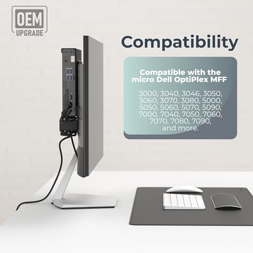 HumanCentric Mount Compatible with Dell OptiPlex Micro Form Factor Case, VESA, Under Desk and Wall Mount Fits MFF 3040, 3046, 3050, 3060, 3070, 3080, 5050, 5060, 5070, 7040, 7050, 7060, 7070, More - size: 1 unit