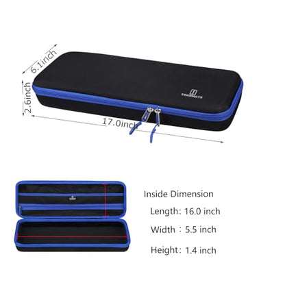 Tourmate Hard Storage Case for ASUS ROG II 96/Logitech K 585 Wireless Gaming Keyboard - Travel Case for RK ROYALKLUDGE RK98/RK96/N80/RK61,Aula F87/HERO 68/ S98 Pro(Only Box) (Black & Blue) - color: Black & Blue