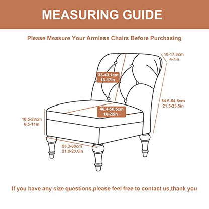 Eco-Ancheng Armless Chair Slipcover Removable Armless Accent Chairs Covers Washable Armless Slipper Chair Slipcover Printed Armless Chair Furniture Protector Covers for Living Dining Room Hotel - color: 502
