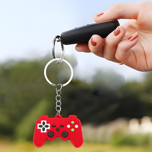 4PCS Video Game Controller Keychain, Mini Cute Gaming Handle Keyring, Game Controller Car Key Fob for Men Women - color: 4 Pcs
