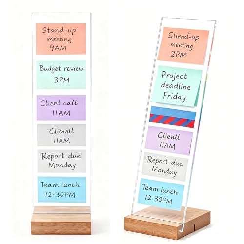 2PCS Monitor Memo Board Portable Monitor Sticky Note Holder Computer Screen Message Board Holder Detachable Acrylic Sticky Note Board Messadge Remider - color: White