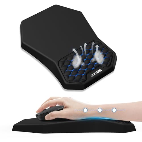 Ergonomic Mouse Pad Wrist Rest Support, Massage Design Surface for Carpal Tunnel Pain Relief, Memory Foam, Non-Slip PU Base for Computer Desk, Black - color: Black
