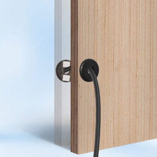 Thinp 2 Pcs Wall Grommets for Cables, Wall Cable Pass Through Anti-Slip Cable Hole Covers Starlink Cables Routing Kit Feed-Through for Walls Holes and Furnitures Wire Hole (Blake) - color: Black
