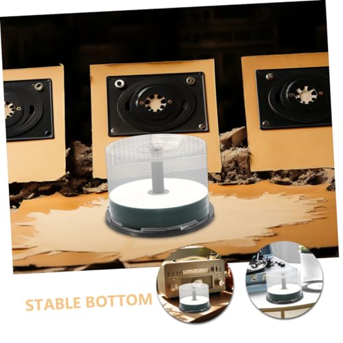 Cd Storage Bucket Empty Round Cd/Dvd Storage Container Space Saving Media Box for Home Dorm Easy Access Cd Holder Case 4 Pack 5.31 X 5.31 X 3.54 in